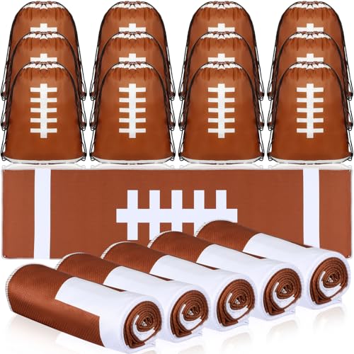 Hahafelt 24 Pcs Team Gifts, Including 12 Cooling Towels, 12 Drawstring Backpack Sports Party Favor for Teens Players Athletes Gifts Sport Supplies - style: Football Style