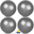 Leyndo 4 Pcs 26 Inch Yoga Exercise Ball Pilates Pregnancy Birthing Fitness Ball with Quick Pump Anti Burst for Improved Posture, Balance, Yoga, Pilates, Training - color: Gray