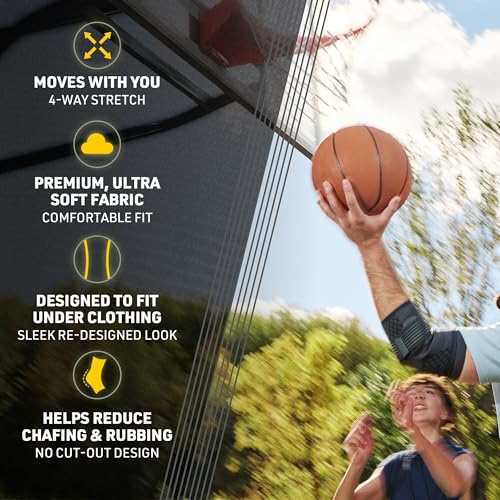 FUTURO™ Premium Compression Elbow Sleeve, with Wrap-Around Strap and Two Gel Pressure Pads, for Mild Tendonitis, Golfer’s Elbow, Tennis Elbow, Swelling, Sprains, and Strains, Large/XLarge - size: Large/X-Large