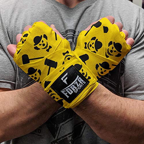 Forza Sports 180" Mexican Style Boxing and MMA Handwraps - color: Clown Yellow