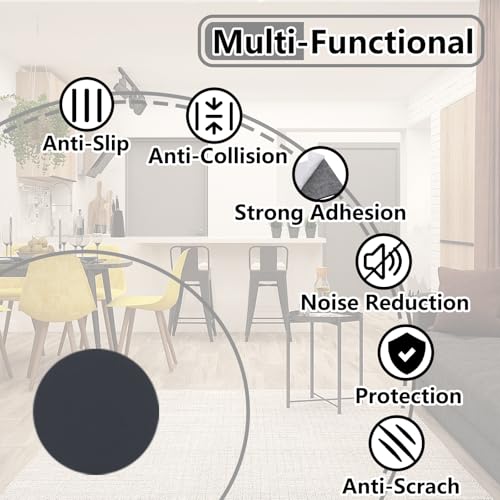 Jayen 160 Pcs Non Slip Self-Adhesive Silicone Cuttable Furniture Pads, Anti-Sliding Anti-Scratch Rubber Floor Protectors for Any Furniture and Appliances - Black (Matte) - size: Black