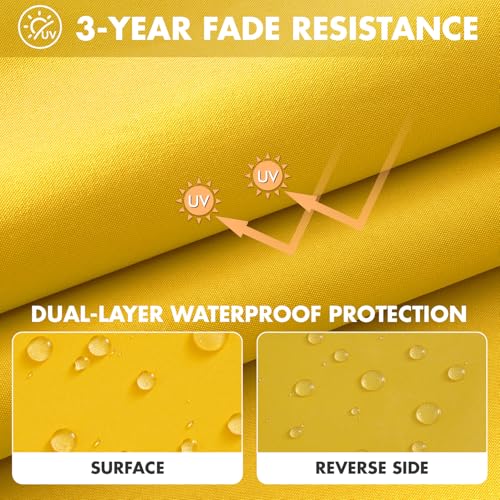 MIULEE Yellow 48x18x3 Inch Outdoor Bench Cushion Waterproof | Patio Chair Cushion, with Adjustable Straps, Set of 1, for Swing Patio Furniture, 3-Year Color Fastness, Garden Sofa Couch - color: Yellow, size: 48 x 18 x 3 Inch