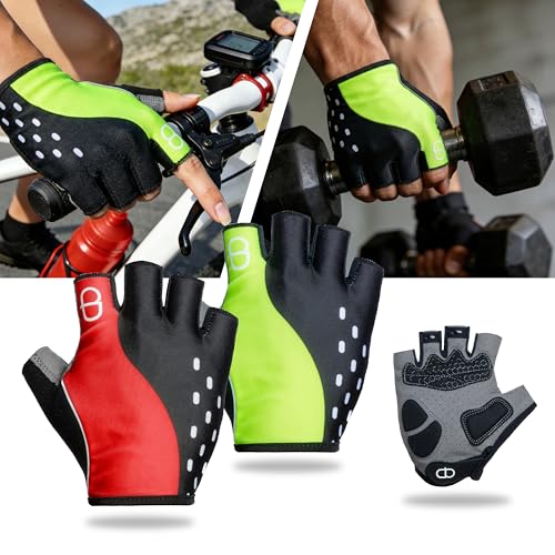 DA--Workout Gloves for Men and Women, Exercise Gloves for Weight Lifting, Cycling, Gym, Training, Breathable and Snug fit-Fluorescent Red - size: Add Extra Size