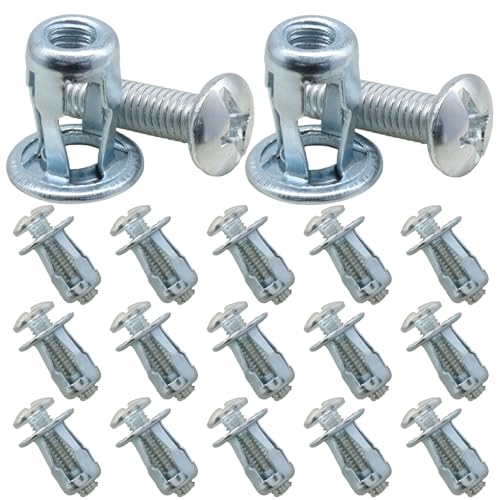M6 x 25 Hollow Door Anchor Set, 20 Pack | Metal Cavity Fixing, Aluminium Cladding, Extra Short Wall Anchors for Steel Pipe Iron Sheet Plastic Sheet - size: 20 Pack M6 x 25