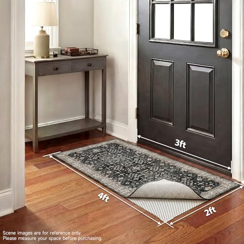 Veken Rug Gripper Pad for Hardwood Floors, Non Slip 2x4 Ft Rug Pads for Area Rugs, Thick Rug Grippers for Tile Floors, Under Carpet Anti Skid Mat, Keep Your Rugs Safe and in Place - size: 2' x 4' (Rectangular), style: White