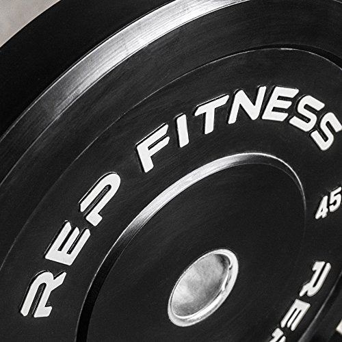 REP Fitness Rubber Bumper Plates, 5Lb to 370 lb Set Pairs, Olympic Standard Weights, Shock Absorbing Low Bounce Design, For Home Gyms, Fitness Centers, Strength Workouts, Barbell Use - style: 370 LB Set