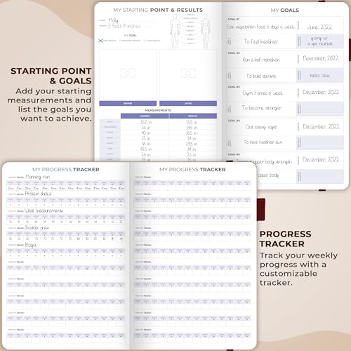 Clever Fox Fitness & Food Journal, Workout Planner, 5.8"x8.3" Rose Gold | Lasts 3 months, undated hardcover exercise & weight loss journal for women, gym, diet, meal tracker, calorie counter book - color: Rose Gold, size: A5 (5.8'' x 8.3'')
