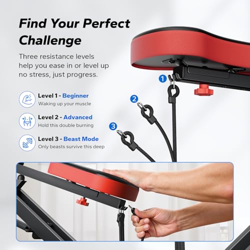 Squat Machine, MERACH R07 2 in 1 Squat Rowing Machine, Easy Setup & Foldable Exercise Equipment, Glute Trainer Machine, Glutes & Leg Home Workout Machine - color: Red