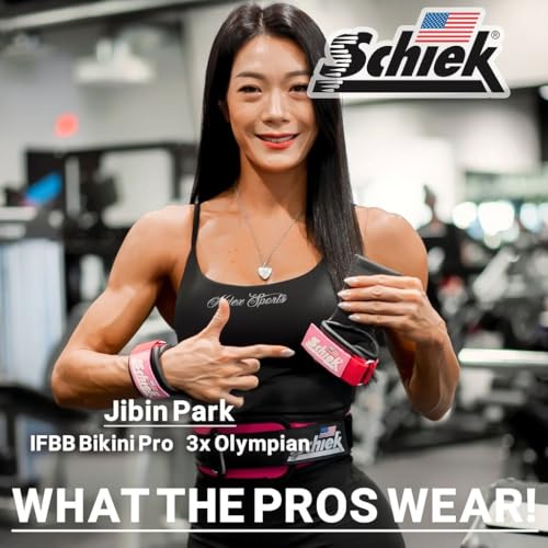 Schiek Sports Model 1907 Platinum Edition Ultimate Grips - 3 in 1 Weight Lifting Straps Wrist Wraps and Grip Pads - color: Pink, size: Small