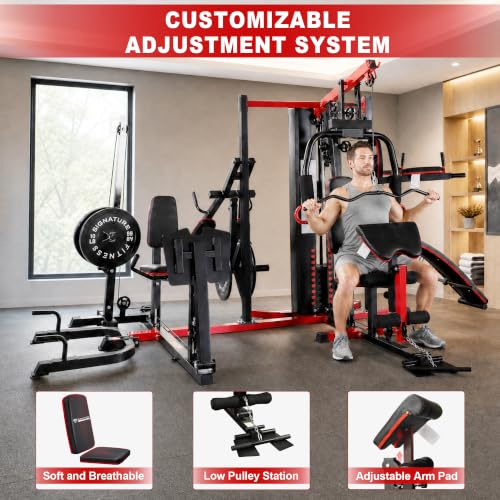 Home Gym System Workout Station, Smith Machine & Leg Press – Multifunctional All-in-One for Full Body Strength Training - size: LX-950