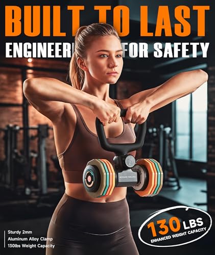 Flexible Dumbbell Converter - 260 LBS Weight Capacity Adjustable Alloy Steel Bar丨Convert Dumbbells to Barbell, Enhanced Compatibility for Wide Range of Dumbbells for Home Weight Lifting