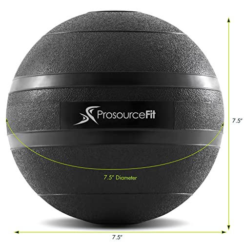 ProsourceFit Slam Medicine Balls 5, 10, 15, 20, 25, 30, 50lbs Smooth and Tread Textured Grip Dead Weight Balls for Strength and Conditioning Exercises, Cardio and Core Workouts - color: Classic - Black, size: 10 LB