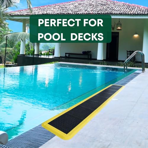 BESEA 8-Pack Interlocking Rubber Floor Mats, 21.6" Shock-Absorbing, Anti-Fatigue Tiles, Heavy-Duty, Waterproof & Anti-Slip, Modular Garage, Gym, Workshop Flooring - size: 21.6"X21.6"X8Pack