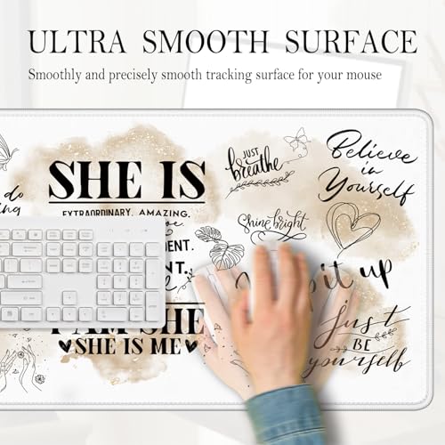 Inspirational Large Mouse Pad 31.5x15.7inch, Self Care Gifts Large Extended Computer Desk Mat Mousepad for Keyboard and Mouse, Motivational Office Desk Accessories - color: Color 04