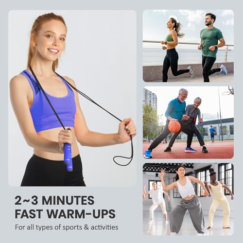multifun Digital Jump Rope with Smart Counter & Timer - Adjustable Speed Skipping Rope for Fitness, Weight Loss, Boxing, MMA - Tangle-Free Ball Bearings & Anti-Slip Handles for Men, Women, Kids.(Check 2026 New Evolution for 3s Rope Swap) - color: Blue