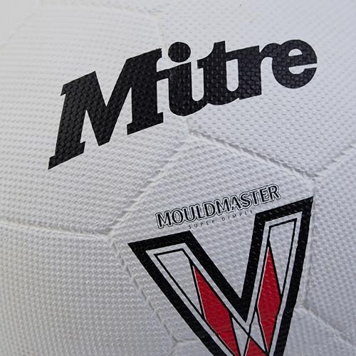 Mitre Recreation Soccer Ball - color: Super Dimple - White/Black/Red, size: 4