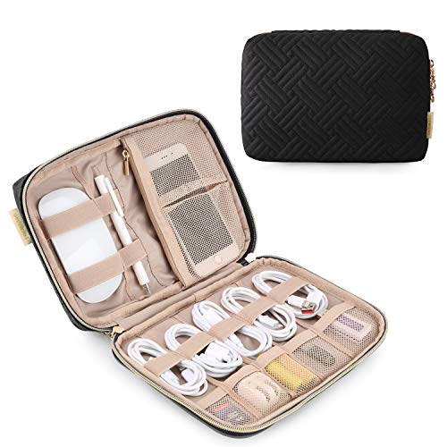 BAGSMART Electronics Organizer Case, Cord & Cable Organizer, Tech Travel Essentials, Women's Black Accessory - color: B-Black