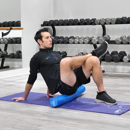 OPTP PRO-Roller Soft Density Foam Roller – Round, Blue, 36" x 4" | Low density soft foam roller for physical therapy, Pilates, yoga foam roll exercises, and muscle recovery, blue 36" x 4" - color: Blue 36" X 4"