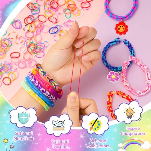 UUEMB Loom Rubber Band Bracelet Kit, 10000+ Double-Layer Case, Ages 8+ | Latex-free non-toxic, deluxe mega set, double-layer storage case, rich accessories, fine motor skills, group friendly - color: 10000 Pcs