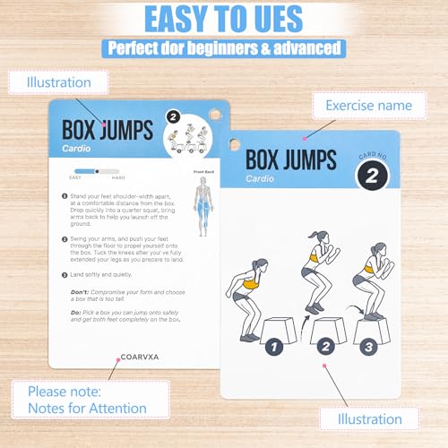 Bodyweight Workout Cards for Women & Men-50 Bodyweight Workout Cards，Includes 2 Rings& Dry-Erase for Easy Organization-Home, Gym or Studio (Bodyweight) - color: Bodyweight
