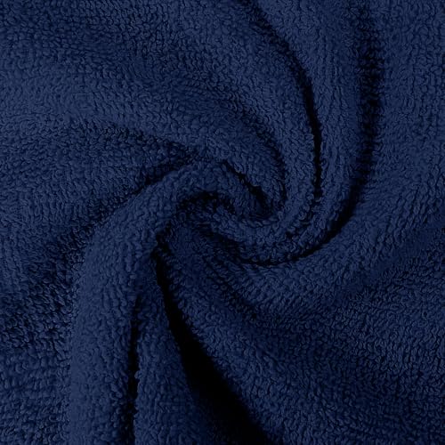 Utopia Towels 12 Pack Premium Wash Cloths Set, 12 by 12 Inches, 100% Cotton Ring Spun, Highly Absorbent and Soft Feel Essential Washcloths for Bathroom, Spa, Gym, and Face, Navy Blue - color: Navy, size: 12 Wash Cloths