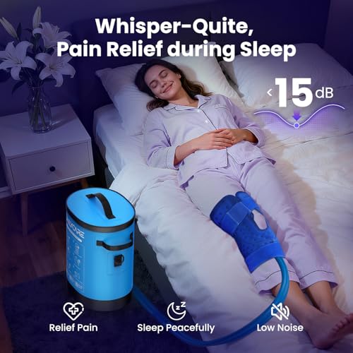 ONLYCARE Cold Therapy Machine, Ice Machine for Knee After Surgery, Blue | Portable Ice Therapy Machine, Compression Pad for Ankle, Arm Joints, Sports Injuries, Cryotherapy Pain Relief, Bright Blue - color: Blue