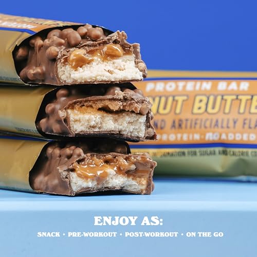 Barebells Protein Bars Peanut Butter - 24 Bars (2 Packs of 12), 20g High Protein Treats - Chocolate Peanut Butter Nutrition Bar with 1g Total Sugars - On-The-Go Breakfast or Post-Workout Snack - size: 24 Count (Pack of 1)