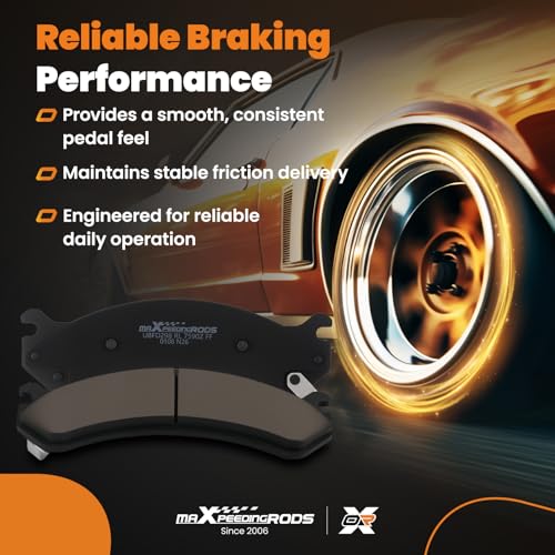 maXpeedingrods D784 Front Premium Brake Pads for Cadillac DeVille 2000-2005 | for Chevrolet Avalanche 2500 2002-2006, for Chevrolet Silverado & Sierra 1500 HD 2500 3500, for GMC Savana, Express - size: D784&P-784