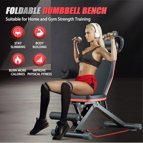 ALSO GO Adjustable Weight Bench, Workout Benches with Leg Extension, Foldable Incline Decline Bench Press, Roman Chair, Full Body Strength Training Equipment for Home Gym - color: Classic Black