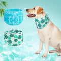 BEAUTYZOO Dog Cooling Bandana for Medium Large Dogs, 2 Pack Instant Cooling Bandanas Breathable Cooling Ice Towel Neck Wraps, Pet Scarf Keep Dogs Cool in Hot Summer,Leaf L - color: Leaf + Ripple Green, size: Large(Neck Girth:14-23in)