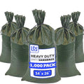 DURASACK Heavy Duty Sandbags with Ties, 14x26, Empty, Green, 1000 Count | Woven Polypropylene Sandbags for Flood Control with 1600 Hours of UV Protection, 50 lbs Capacity - color: Green, size: 1,000 Sandbags