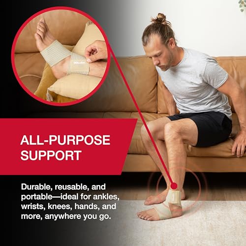 MUELLER Sports Medicine All-Purpose Support Wrap for Men and Women, Adjustable Compression for Joint and Muscle Support, Beige - size: Regular (Pack of 1)