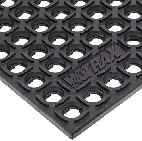 NoTrax 543S0033BL 543 Cushion-Tred 3' x 3' Black Safety Anti-Fatigue Drainage Mat - size: 7/8 inches x 3 feet x 3 feet
