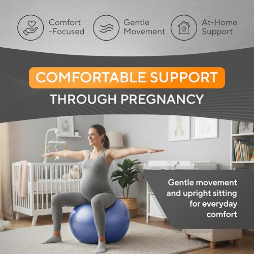 Exercise Ball – Yoga Ball for Pilates & Fitness - Birthing for Pregnancy, Stability, Core, Balance, Therapy for Physical Rehab, Workout for Home Gym & Office Chair, Fast Pump Included - color: Indigo, size: L (for Height 5'4" - 5'10")