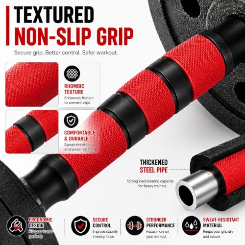 Garvee 5 in1 Adjustable Dumbbell Set 45/55/66LBS with Connector,Free Weight | Space Saving Home Gym Weight Set Converts to Barbell, Kettlebell, Push Up Stand , Full Body Fitness Equipment for Men Women - size: 45lbs (22.5lbs*2)