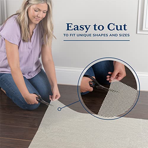 Veken Runner Rug Pad Gripper for Hardwood Floors, Non Slip 2x12 Ft Rug Pads for Area Rugs, Thick Rug Grippers for Tile Floors, Under Carpet Anti Skid Mat, Keep Your Rugs Safe and in Place - size: 2' x 12' (Rectangular), style: White
