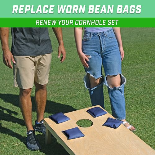 GoSports Classic Cornhole Bean Bags Set of 4-16 Colors Available - Regulation All Weather, Mix and Match - color: Navy