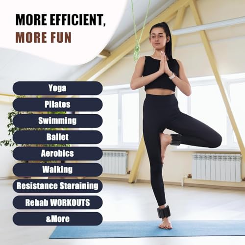 Pilates Wrist & Ankle Weights for Women, Wearable Strong Arm & Leg Weights Set of 2, Adjustable Ankle Weights for Walking, Yoga, Dance, Barre,Gym - color: Black, size: 1lbs x2