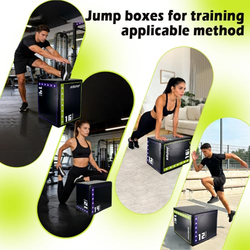 Versatile Non Slip Jump Box Exercise 3-in-1 Foam Plyometric Jump Box for Home Gym Training Fitness