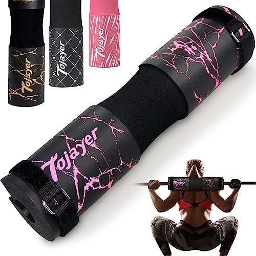 Squat Pad Barbell Pad for Workout, Neck & Shoulder Protective Foam - color: Pink Marble