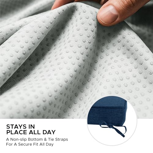 Outdoor Bench Cushion, Water-Resistant & Fade-Resistant, Porch Swing Cushions with Ties, Patio Furniture Seat Pads for Garden Loveseat, Removable Cover Non-Slip Bottom, 59 x 16 Inch, Navy Blue - color: Navy Blue, size: 59" x 16" 1 Pack