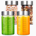 Glass Juice Bottles with Lids, 10 Oz Wide Mouth Glass Water Bottles, for Juicing, Protein, Smoothie, Milk, BPA Free, Stainless Steel Lids, Shaker Bottles (10 Oz / 4 Pack) - size: 10 Oz--4 Pack
