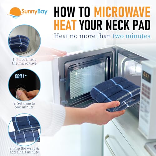 SunnyBay Microwave Heating Pad, 26" Long Microwavable Neck Wrap & Heat Pack for Moist Hot Therapy, Heated Neck Warmer for Neck, Shoulder & Back Pain Relief, Flaxseed Filling, 26x6, Ocean Blue - color: 6x26 Unscented - Ocean Blue