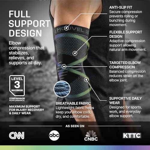 Modvel 2 Pack Elbow Brace for Tendonitis and Tennis Elbow Brace for Women and Men, Elbow Compression Sleeve for Pain Relief and Recovery – Elbow Sleeves Weightlifting Men, Sports & Workout, Arm Brace - color: Black, size: Large