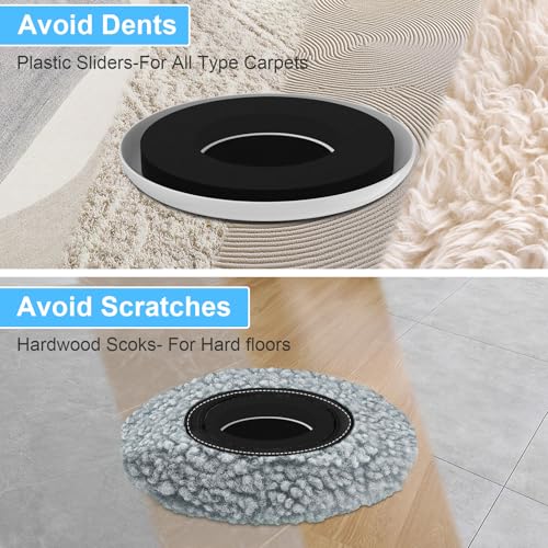 New Upgrade Furniture Sliders - Multi-Surface 3-in-1 Movers Sliders | Round Moving Pads with 8PCS 4.3" Carpet Sliders + 4PCS Hard Floor Socks + 1 Lifter - Protect Floor and Easily Move Furniture - size: 4.3in Round 8+4+1Pack