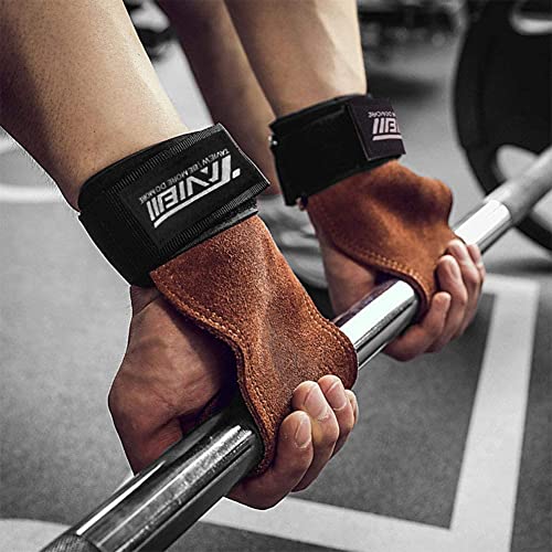 TAVIEW Wrist Straps for Weightlifting for Maximum Grip Support - Lifting Deadlift Strap & Weight Lifting Grips Gloves for Working Out Pull Up Deadlifting & Shrugs - color: tiger (brown)