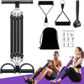 2026 Upgrade Foot Pedal Resistance Band, Adjustable 4-Tube Pedal Ankle Puller Resistance Band with Handle, Multifunction Home Gym Equipment, Stirrup Puller for Men Women for Full Body Exercise - color: Black 4 Tube