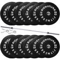 Fitvids 2-Inch Olympic Rubber Weight Plates Sets, Bumper Plates Set with Barbell for Strength Training, 180-390 Lbs Multiple Options - color: Black, style: 280LB Set With Barbell