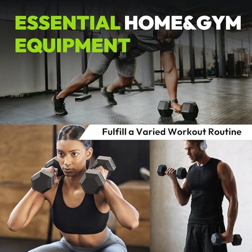 Hex Dumbbell Sets, 90-640 lb Rubber Encased Exercise & Fitness Dumbbells Set, Hand Weight for Strength Training, Weight Dumbbells - size: 500 lb Set (Pair of 30, 40, 50, 60, 70 lb)