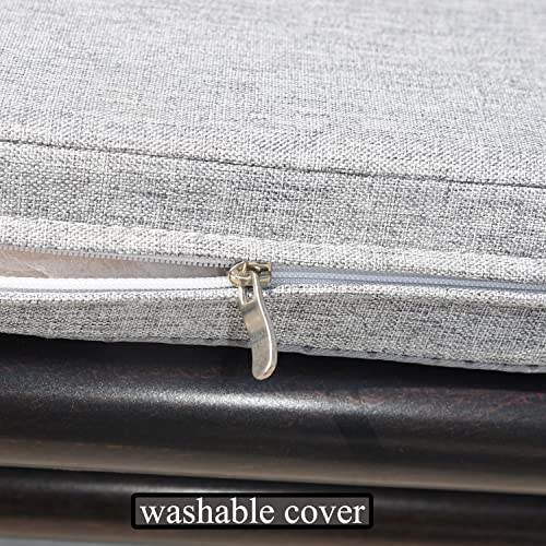 60x14 Inch Bay Window Seat Cushions Indoor Furniture Non Slip Washable Kitchen Dining Bench Cushion with Zipper, Light Grey - color: Light Grey, size: 60x14 Inch